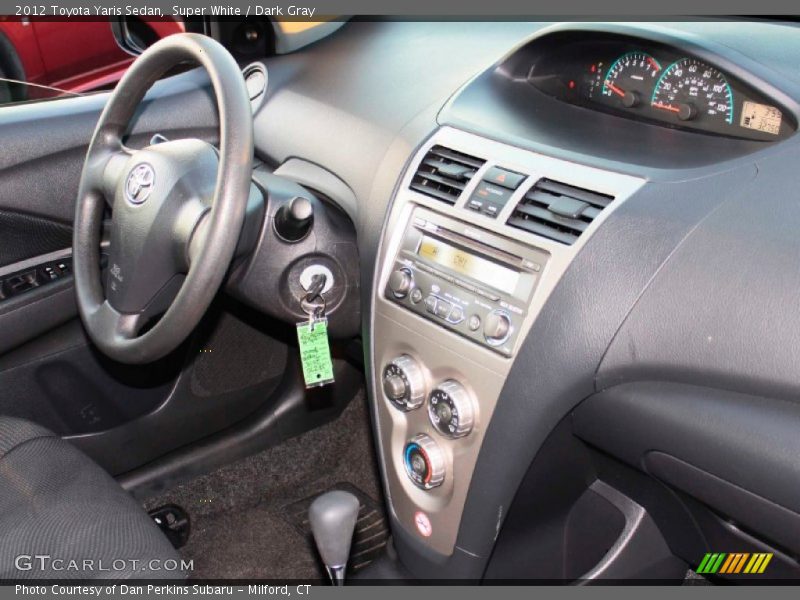 Super White / Dark Gray 2012 Toyota Yaris Sedan
