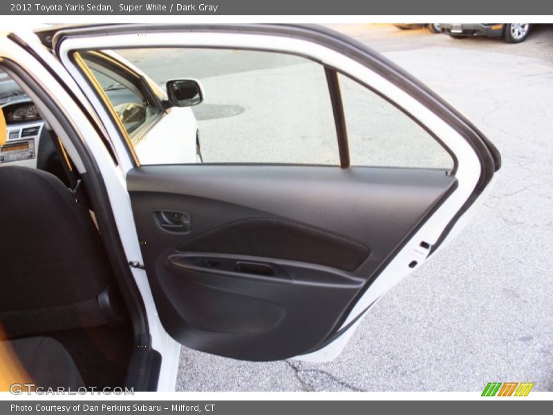 Super White / Dark Gray 2012 Toyota Yaris Sedan