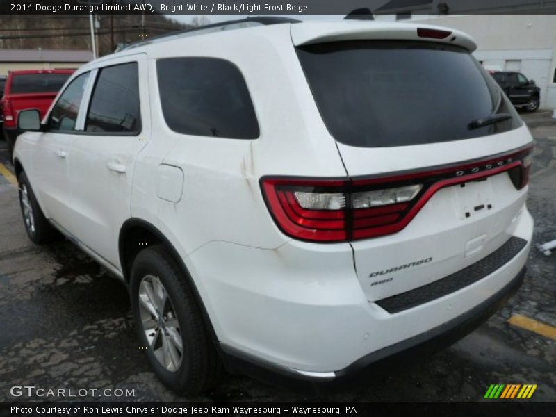 Bright White / Black/Light Frost Beige 2014 Dodge Durango Limited AWD