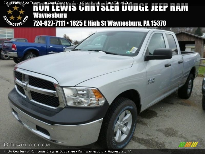Bright Silver Metallic / Black/Diesel Gray 2014 Ram 1500 Tradesman Quad Cab 4x4