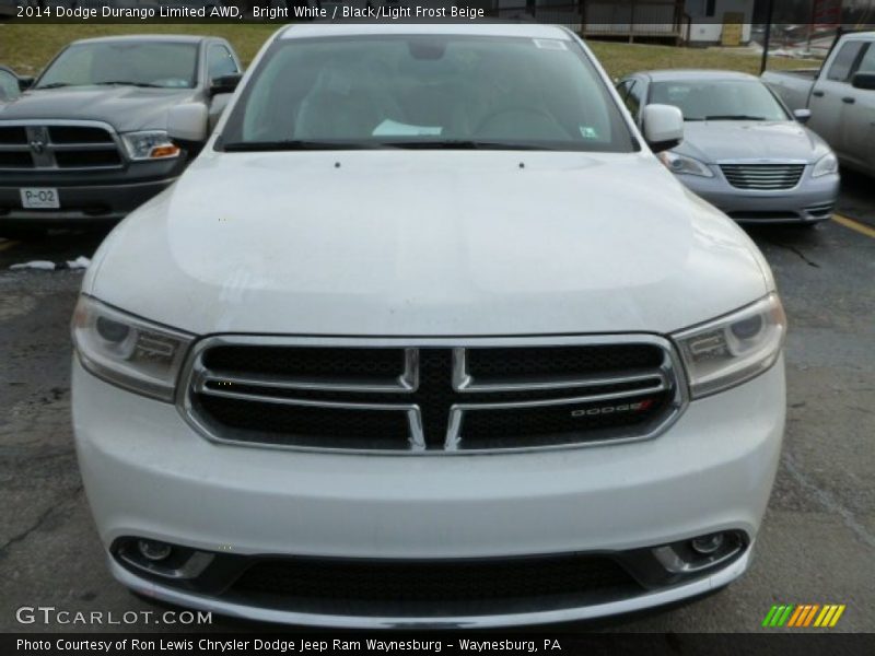 Bright White / Black/Light Frost Beige 2014 Dodge Durango Limited AWD
