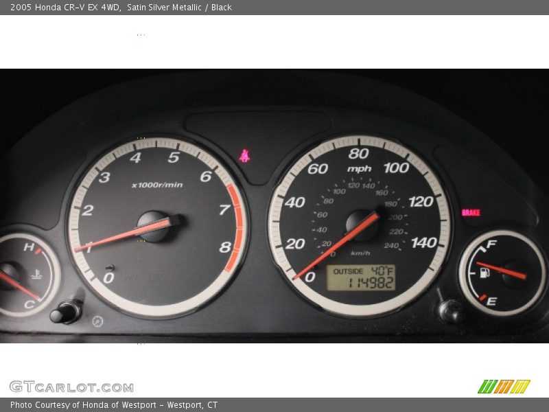 Satin Silver Metallic / Black 2005 Honda CR-V EX 4WD