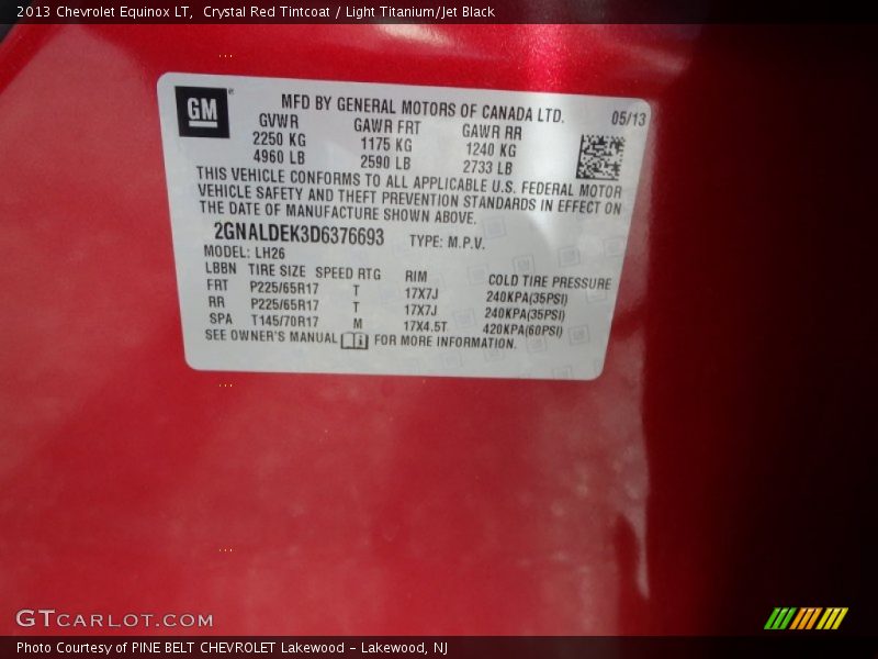 Crystal Red Tintcoat / Light Titanium/Jet Black 2013 Chevrolet Equinox LT