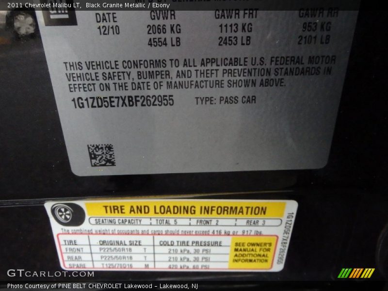 Black Granite Metallic / Ebony 2011 Chevrolet Malibu LT