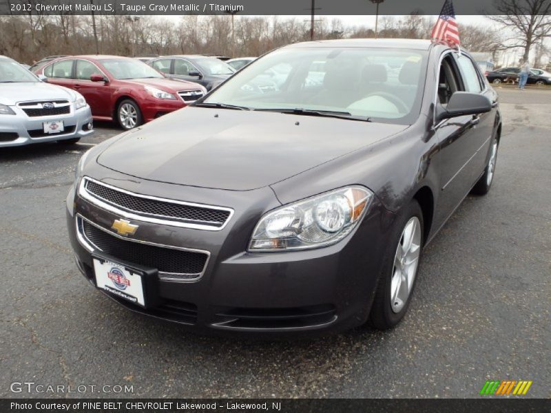 Taupe Gray Metallic / Titanium 2012 Chevrolet Malibu LS