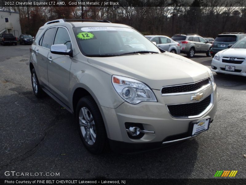 Gold Mist Metallic / Jet Black 2012 Chevrolet Equinox LTZ AWD