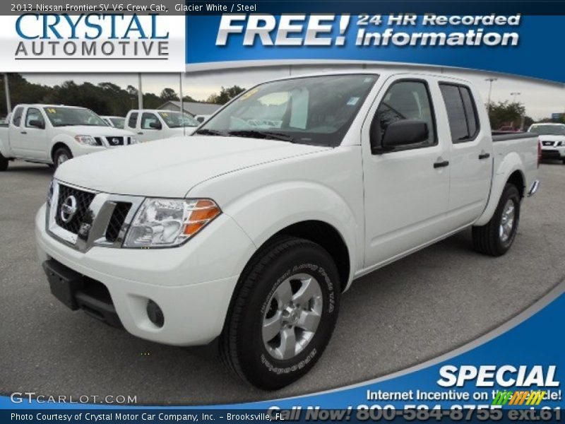 Glacier White / Steel 2013 Nissan Frontier SV V6 Crew Cab