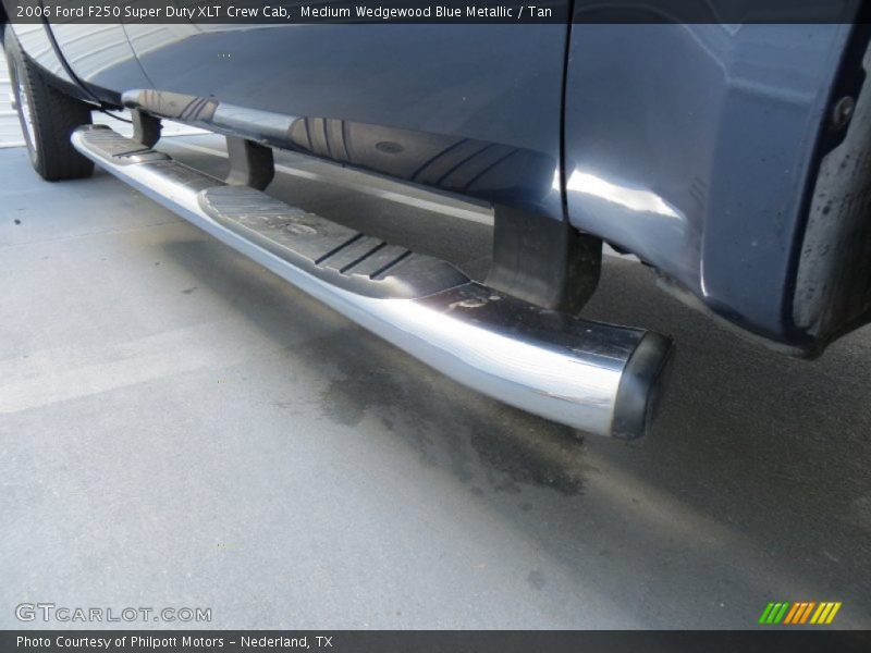 Medium Wedgewood Blue Metallic / Tan 2006 Ford F250 Super Duty XLT Crew Cab