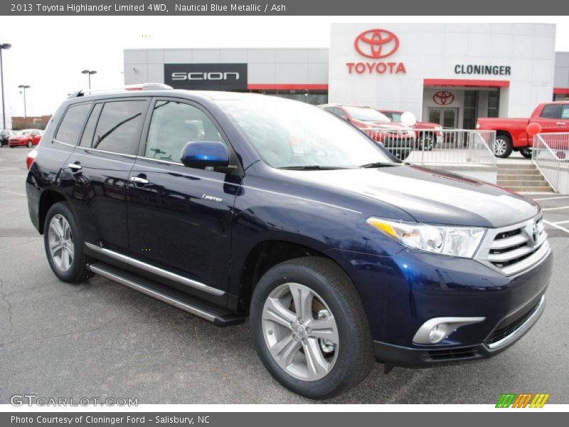 Nautical Blue Metallic / Ash 2013 Toyota Highlander Limited 4WD