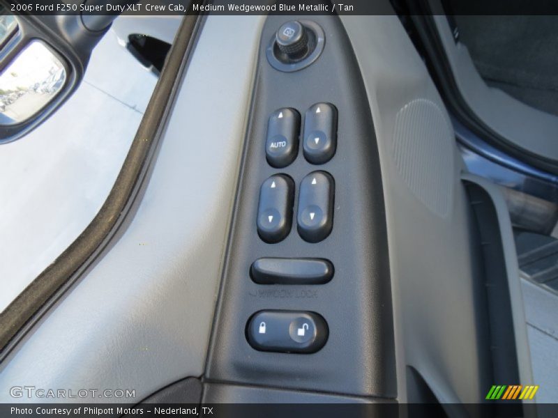 Medium Wedgewood Blue Metallic / Tan 2006 Ford F250 Super Duty XLT Crew Cab