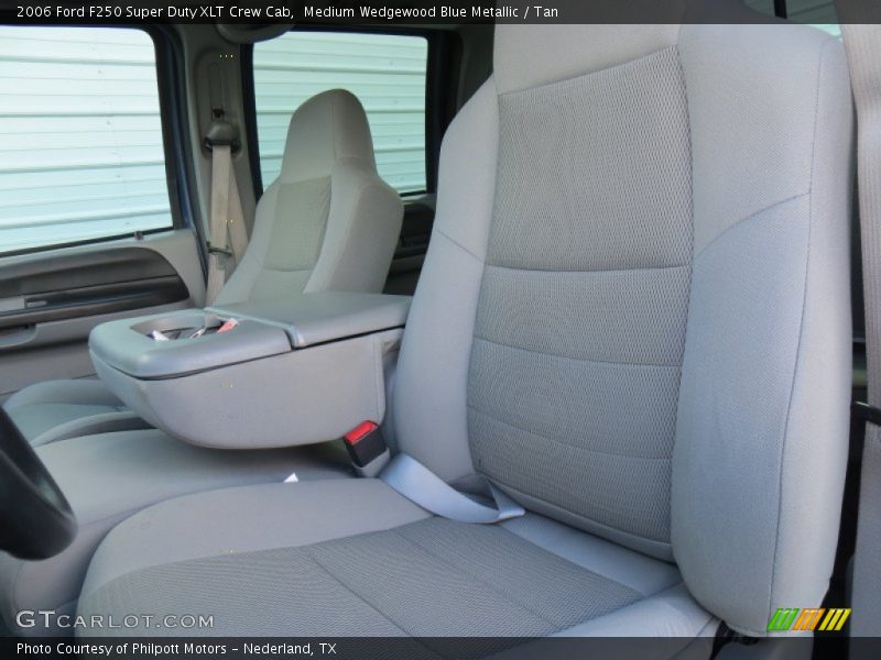 Medium Wedgewood Blue Metallic / Tan 2006 Ford F250 Super Duty XLT Crew Cab