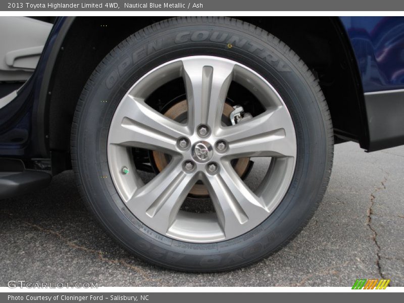 Nautical Blue Metallic / Ash 2013 Toyota Highlander Limited 4WD