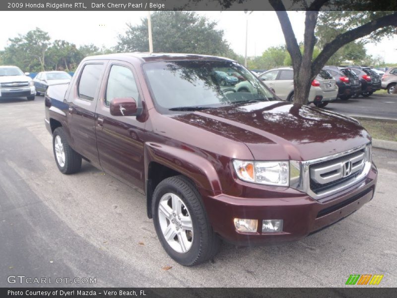 Dark Cherry Pearl / Beige 2009 Honda Ridgeline RTL