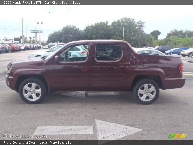 Dark Cherry Pearl / Beige 2009 Honda Ridgeline RTL