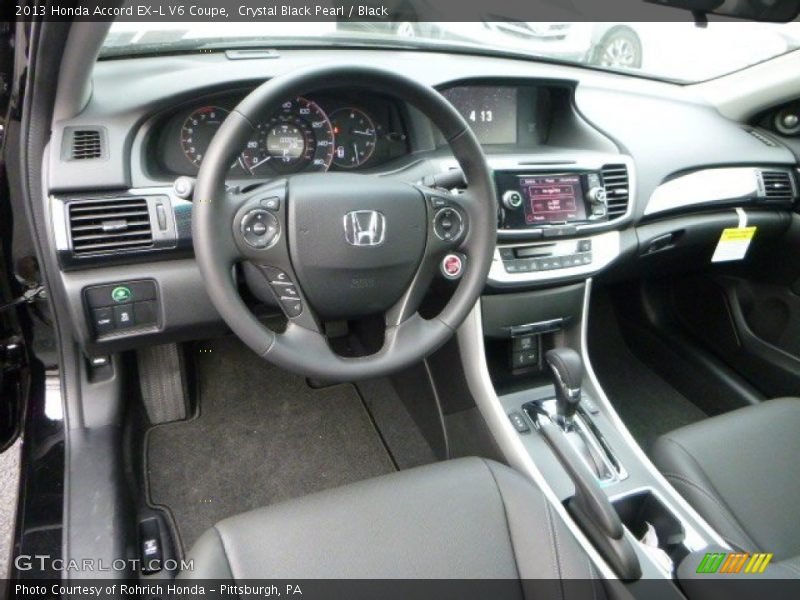 Crystal Black Pearl / Black 2013 Honda Accord EX-L V6 Coupe