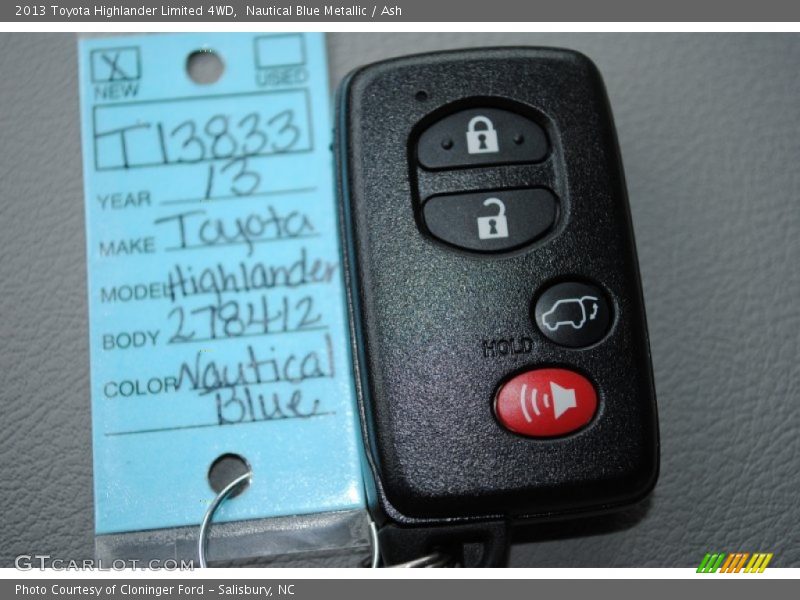 Nautical Blue Metallic / Ash 2013 Toyota Highlander Limited 4WD