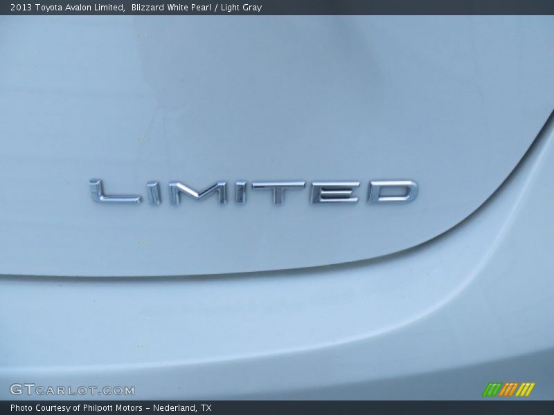 Blizzard White Pearl / Light Gray 2013 Toyota Avalon Limited