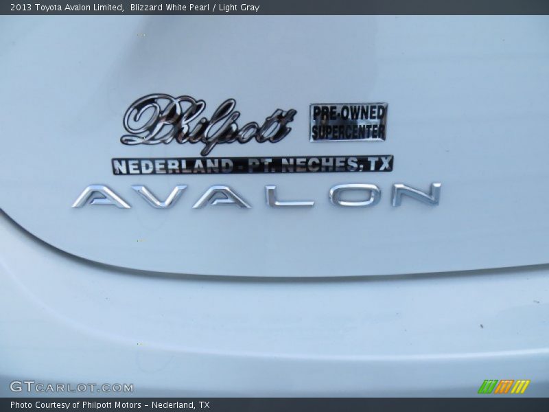 Blizzard White Pearl / Light Gray 2013 Toyota Avalon Limited