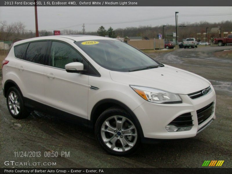 Oxford White / Medium Light Stone 2013 Ford Escape SEL 1.6L EcoBoost 4WD