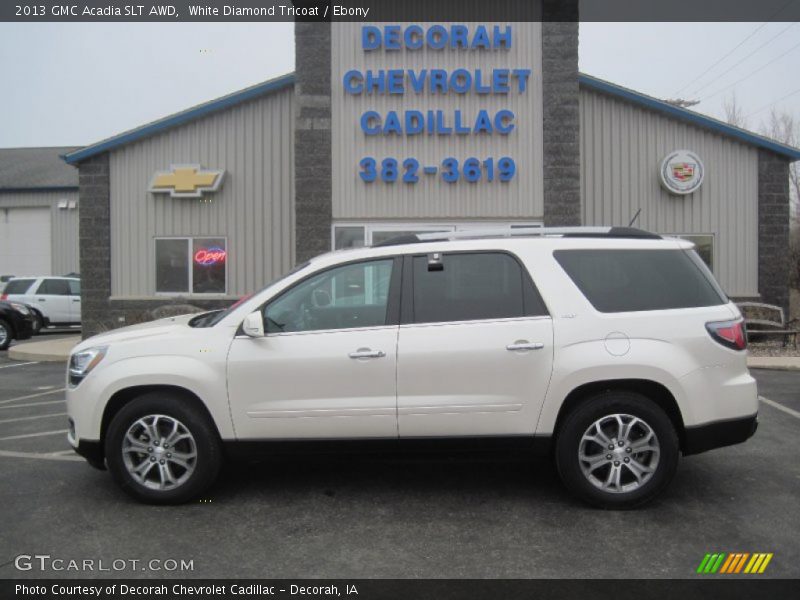 White Diamond Tricoat / Ebony 2013 GMC Acadia SLT AWD