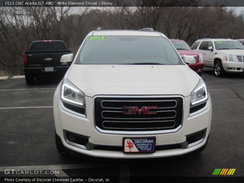 White Diamond Tricoat / Ebony 2013 GMC Acadia SLT AWD