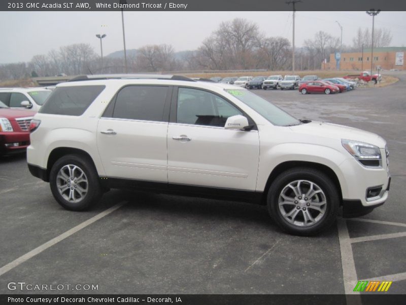 White Diamond Tricoat / Ebony 2013 GMC Acadia SLT AWD