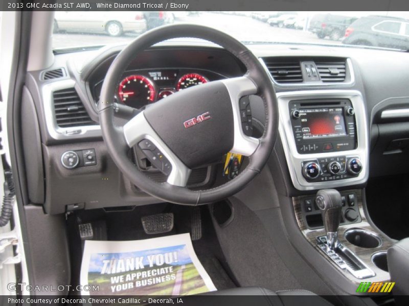 White Diamond Tricoat / Ebony 2013 GMC Acadia SLT AWD