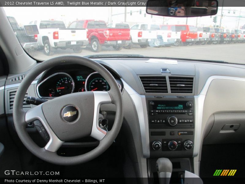Twilight Blue Metallic / Dark Gray/Light Gray 2012 Chevrolet Traverse LS AWD