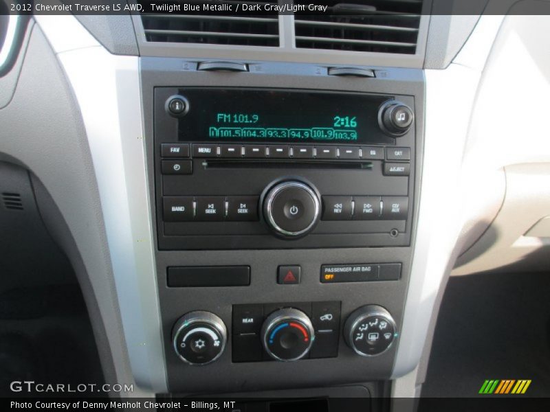 Twilight Blue Metallic / Dark Gray/Light Gray 2012 Chevrolet Traverse LS AWD