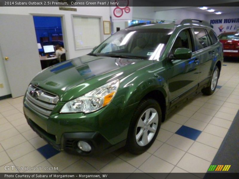 Cypress Green Pearl / Ivory 2014 Subaru Outback 2.5i Premium