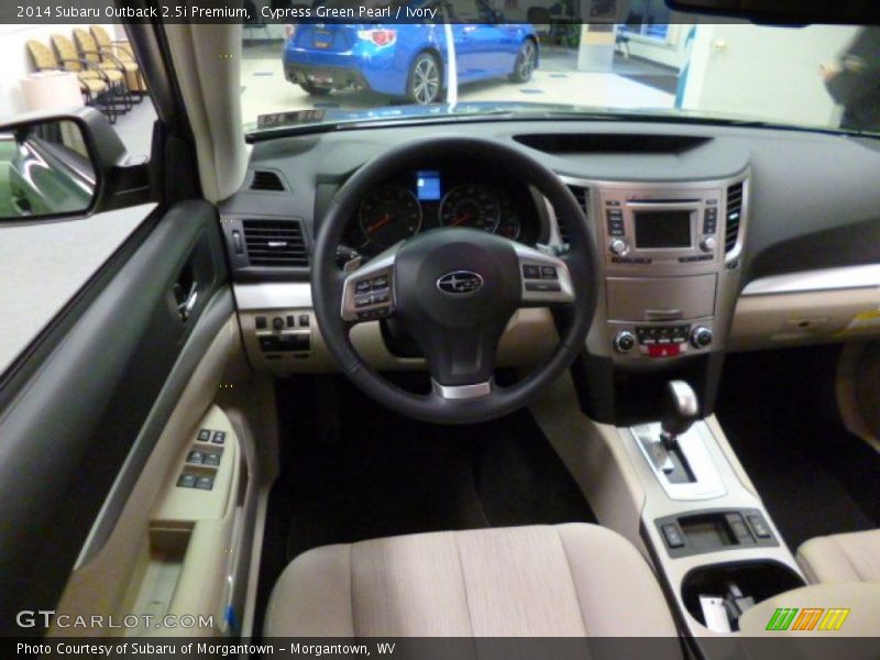 Cypress Green Pearl / Ivory 2014 Subaru Outback 2.5i Premium