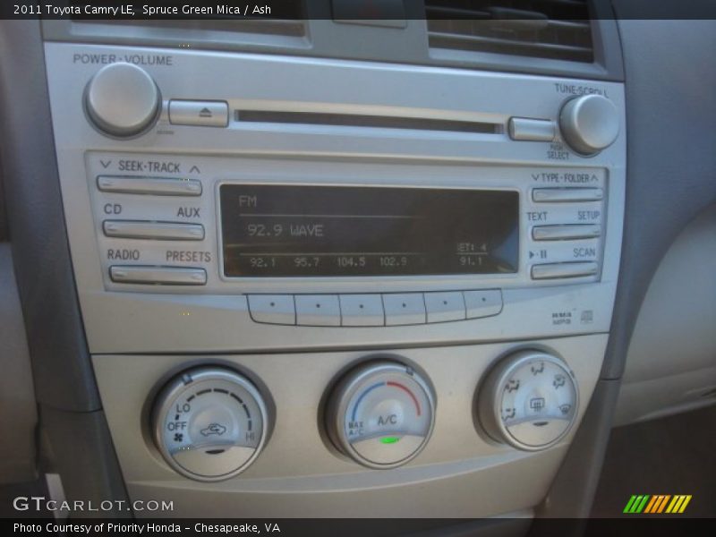 Spruce Green Mica / Ash 2011 Toyota Camry LE
