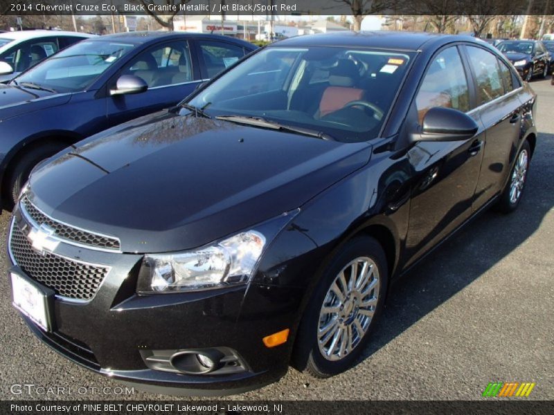 Black Granite Metallic / Jet Black/Sport Red 2014 Chevrolet Cruze Eco