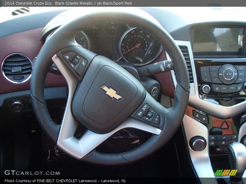 Black Granite Metallic / Jet Black/Sport Red 2014 Chevrolet Cruze Eco