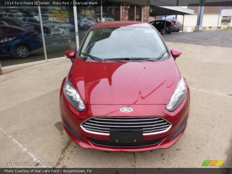 Ruby Red / Charcoal Black 2014 Ford Fiesta SE Sedan