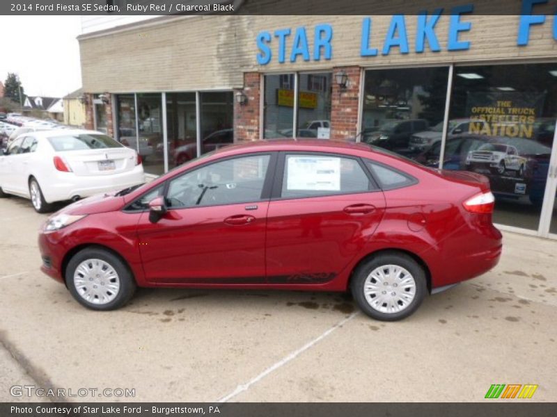 Ruby Red / Charcoal Black 2014 Ford Fiesta SE Sedan