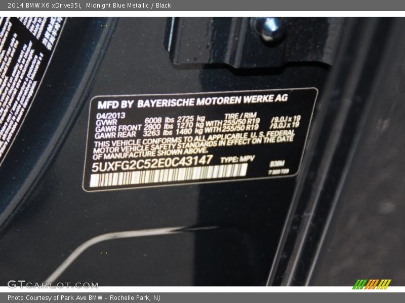 2014 X6 xDrive35i Midnight Blue Metallic Color Code B38