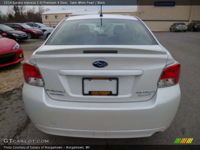 Satin White Pearl / Black 2014 Subaru Impreza 2.0i Premium 4 Door