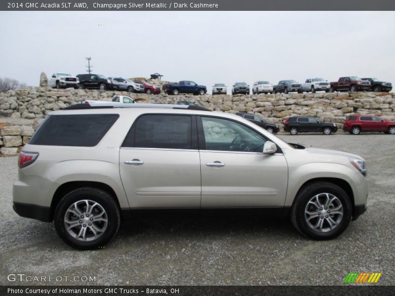 Champagne Silver Metallic / Dark Cashmere 2014 GMC Acadia SLT AWD