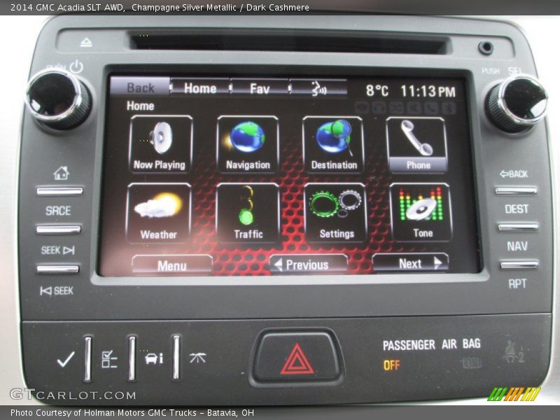 Champagne Silver Metallic / Dark Cashmere 2014 GMC Acadia SLT AWD