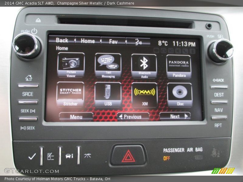 Champagne Silver Metallic / Dark Cashmere 2014 GMC Acadia SLT AWD