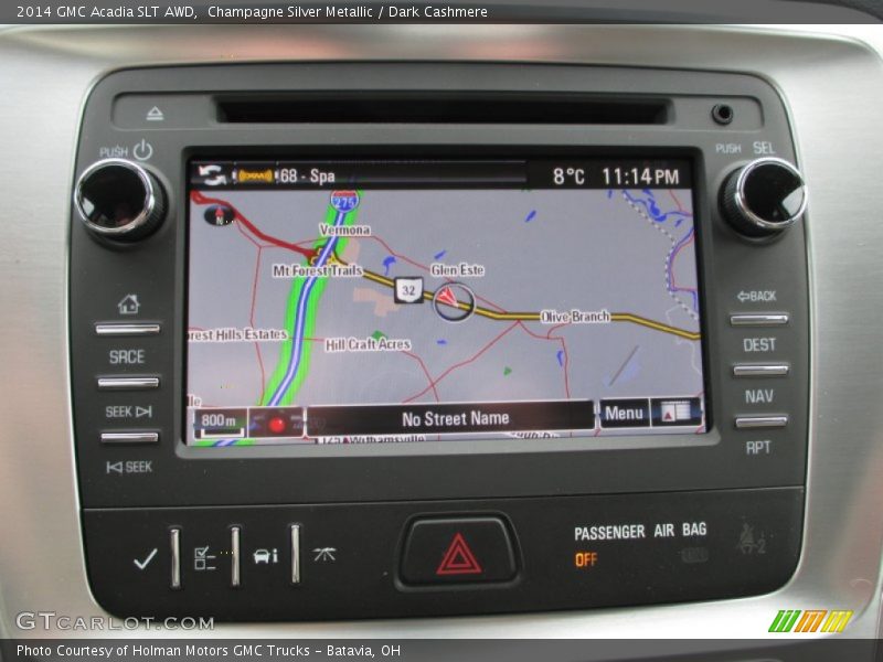 Champagne Silver Metallic / Dark Cashmere 2014 GMC Acadia SLT AWD