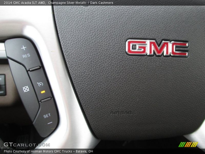 Champagne Silver Metallic / Dark Cashmere 2014 GMC Acadia SLT AWD
