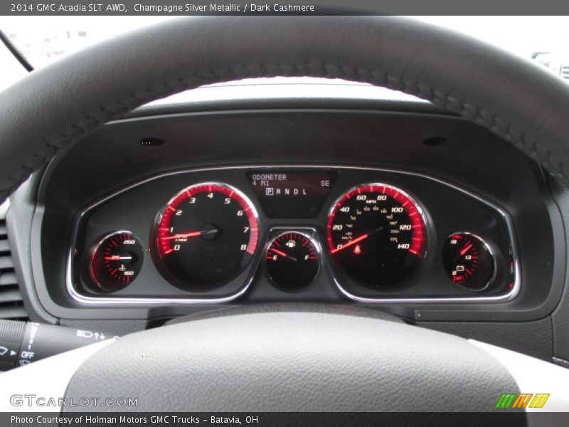 Champagne Silver Metallic / Dark Cashmere 2014 GMC Acadia SLT AWD