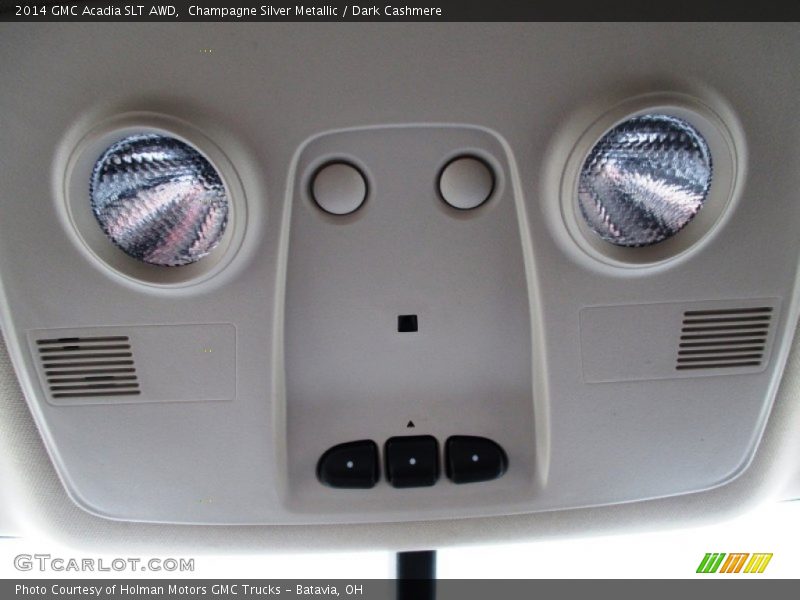 Champagne Silver Metallic / Dark Cashmere 2014 GMC Acadia SLT AWD