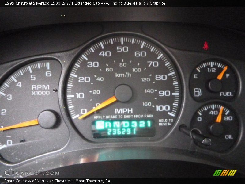 Indigo Blue Metallic / Graphite 1999 Chevrolet Silverado 1500 LS Z71 Extended Cab 4x4