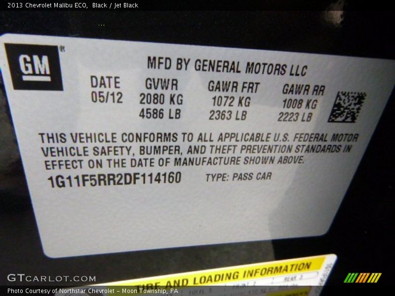 Black / Jet Black 2013 Chevrolet Malibu ECO