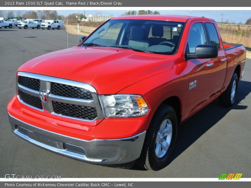 Flame Red / Black/Diesel Gray 2013 Ram 1500 SLT Quad Cab