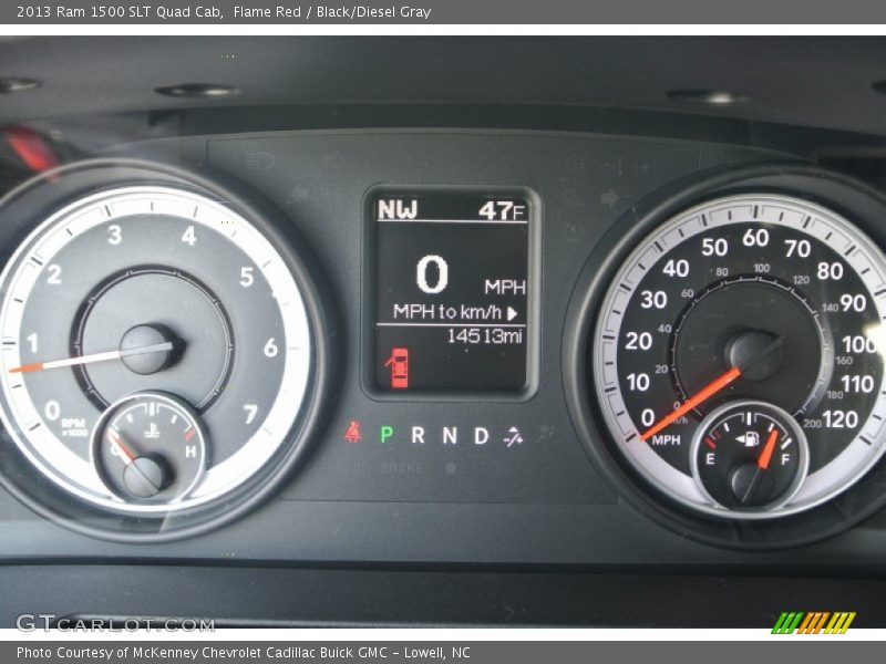 Flame Red / Black/Diesel Gray 2013 Ram 1500 SLT Quad Cab