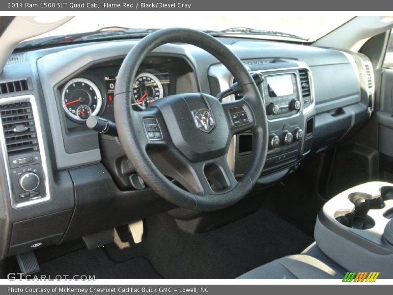 Flame Red / Black/Diesel Gray 2013 Ram 1500 SLT Quad Cab